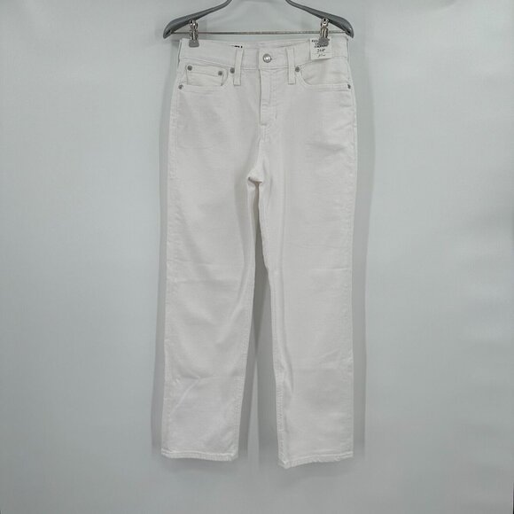 J.CREW Pants - J. Crew Women's White Classic Straight Denim Jeans Full Length sz 26P 26 Petite